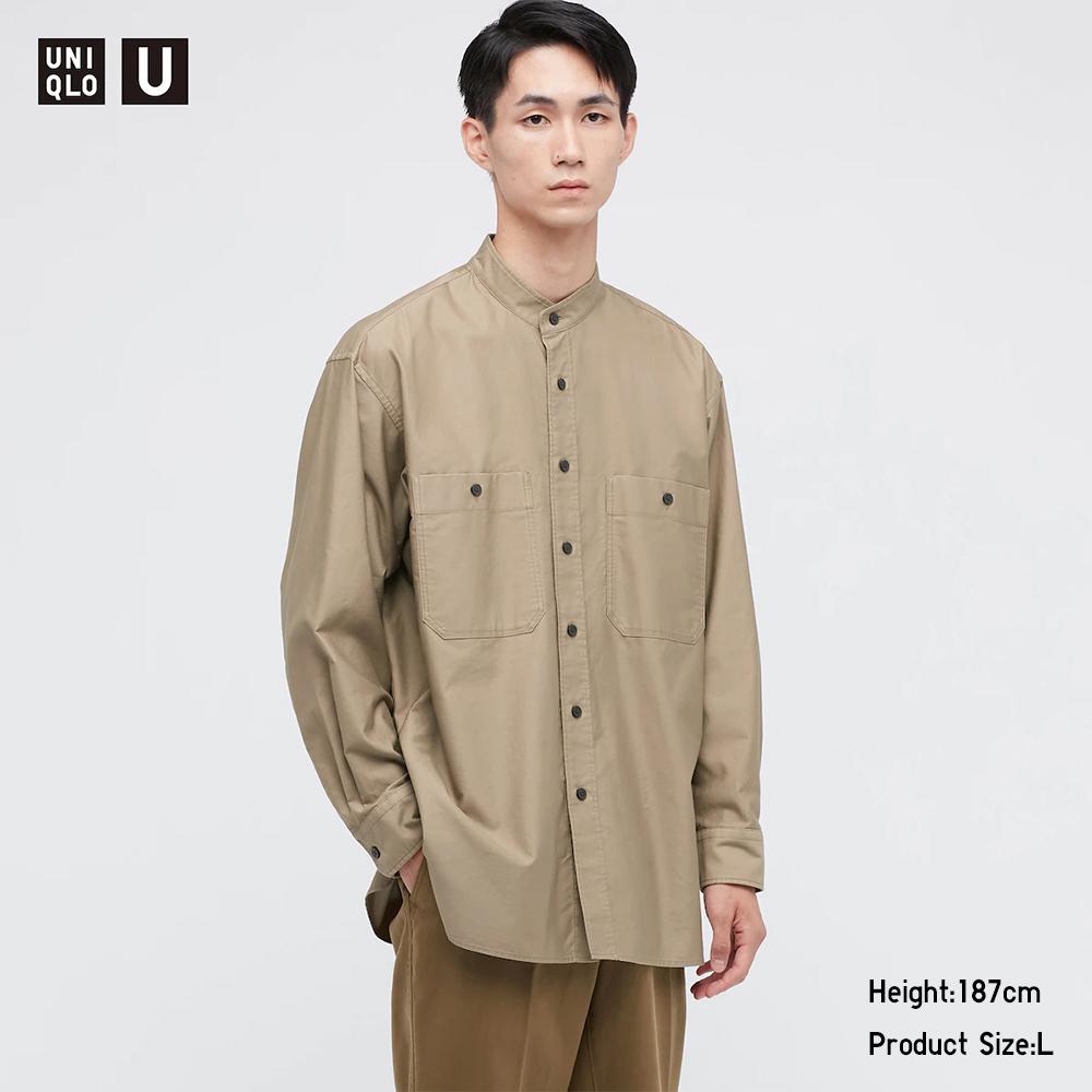 Uniqlo stand collar shirt Clearance