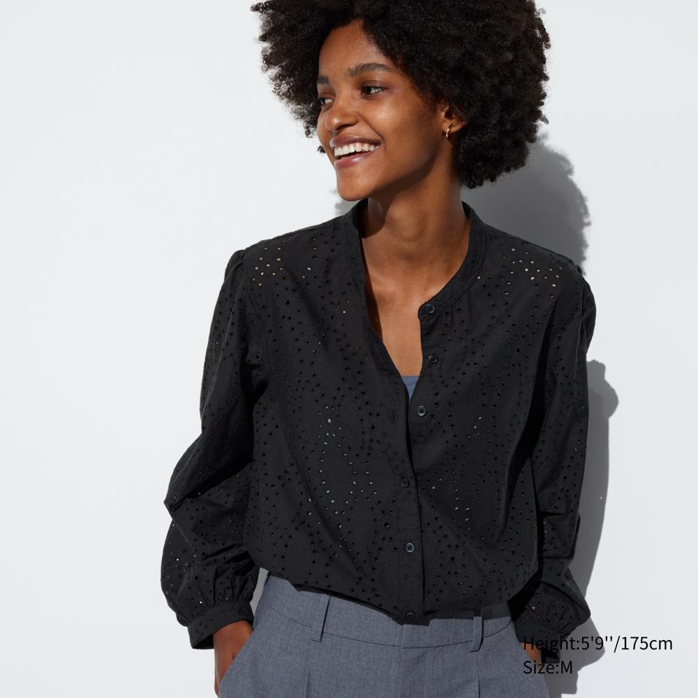 uniqlo stretch cotton blouse