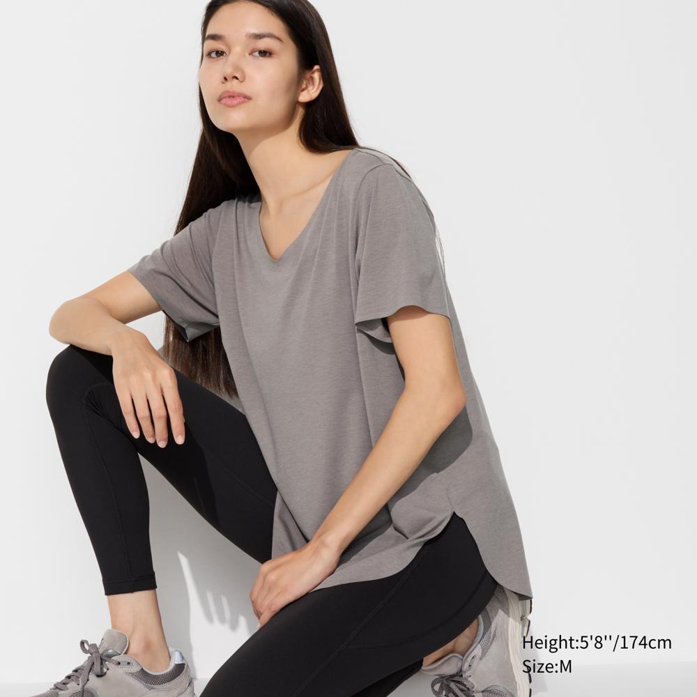 uniqlo v neck t shirt womens