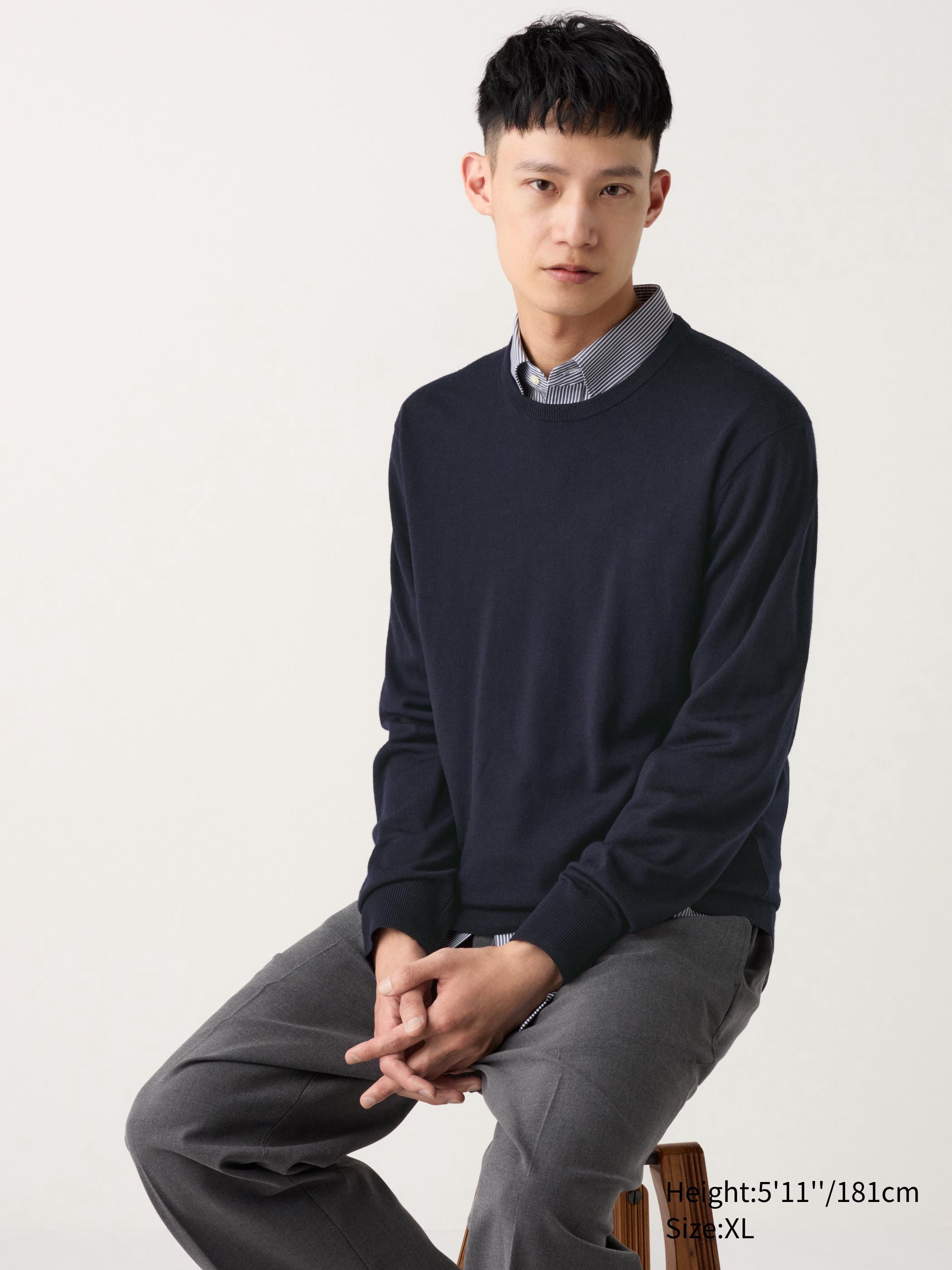 男裝Merino 圓領針織衫460933 / - UNIQLO香港及澳門