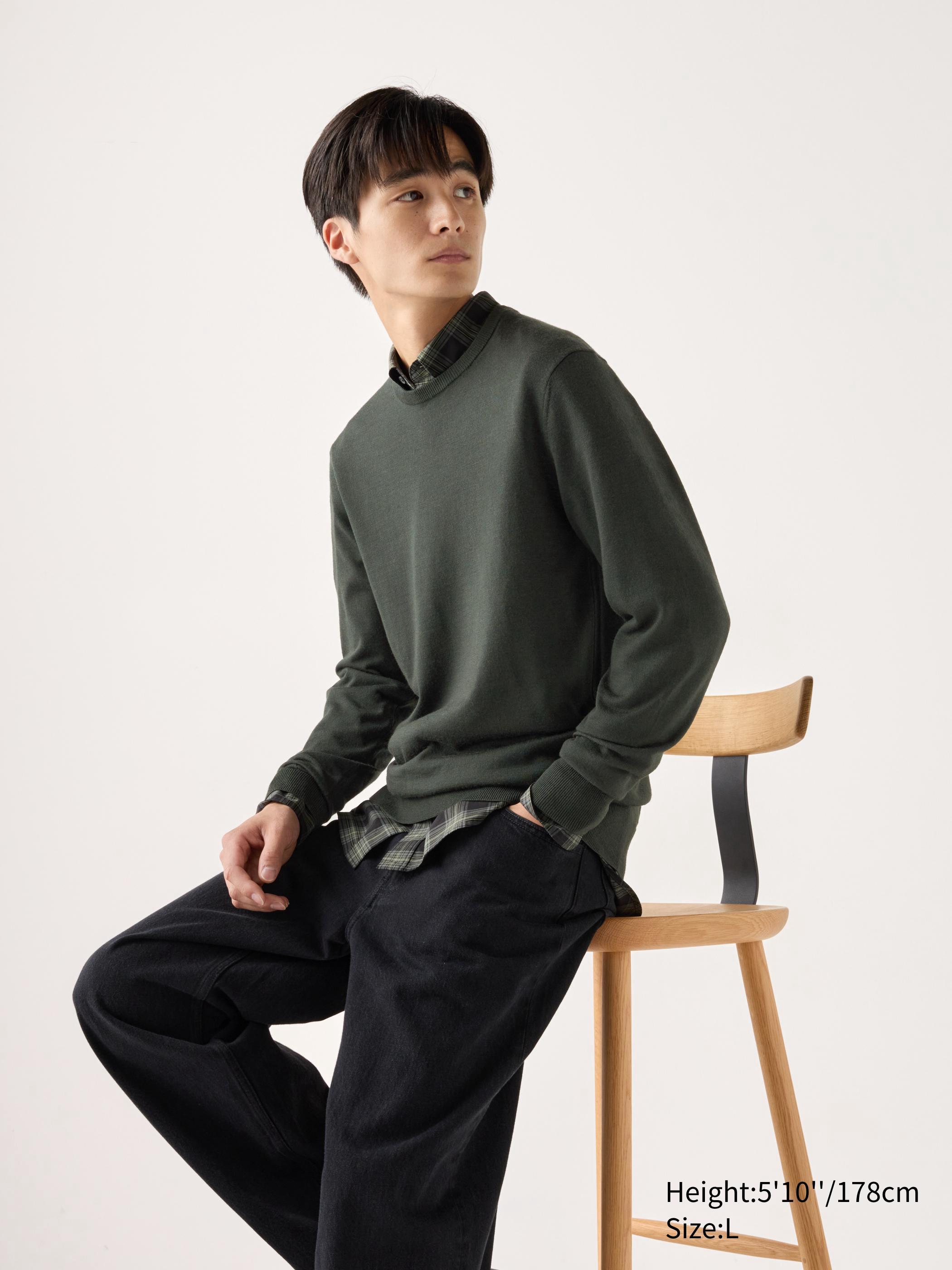 男裝Merino 圓領針織衫460933 / - UNIQLO香港及澳門