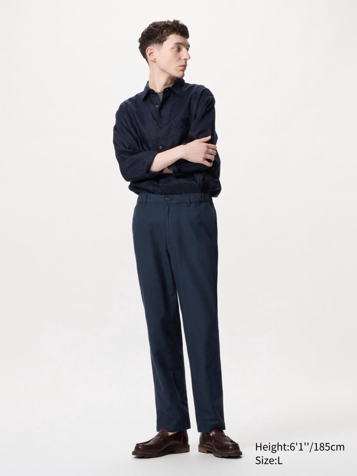 UNIQLO LINEN BLEND RELAXED PANTS (INSEAM 71-77cm) 463857 / | StyleHint
