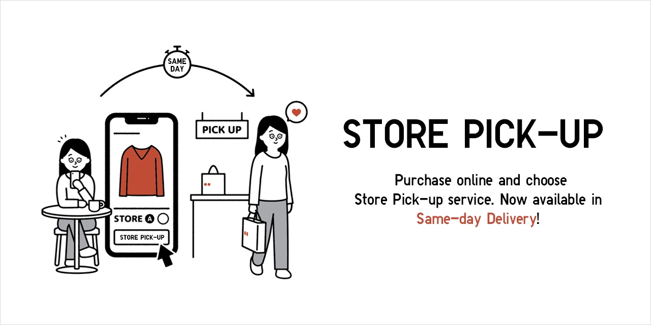 Store Pickup Service Sameday Delivery available & Free of charge