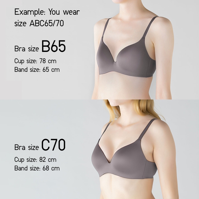 One size fits different bust sizes.* Model wears UNIQLO bra size ABC65/70.