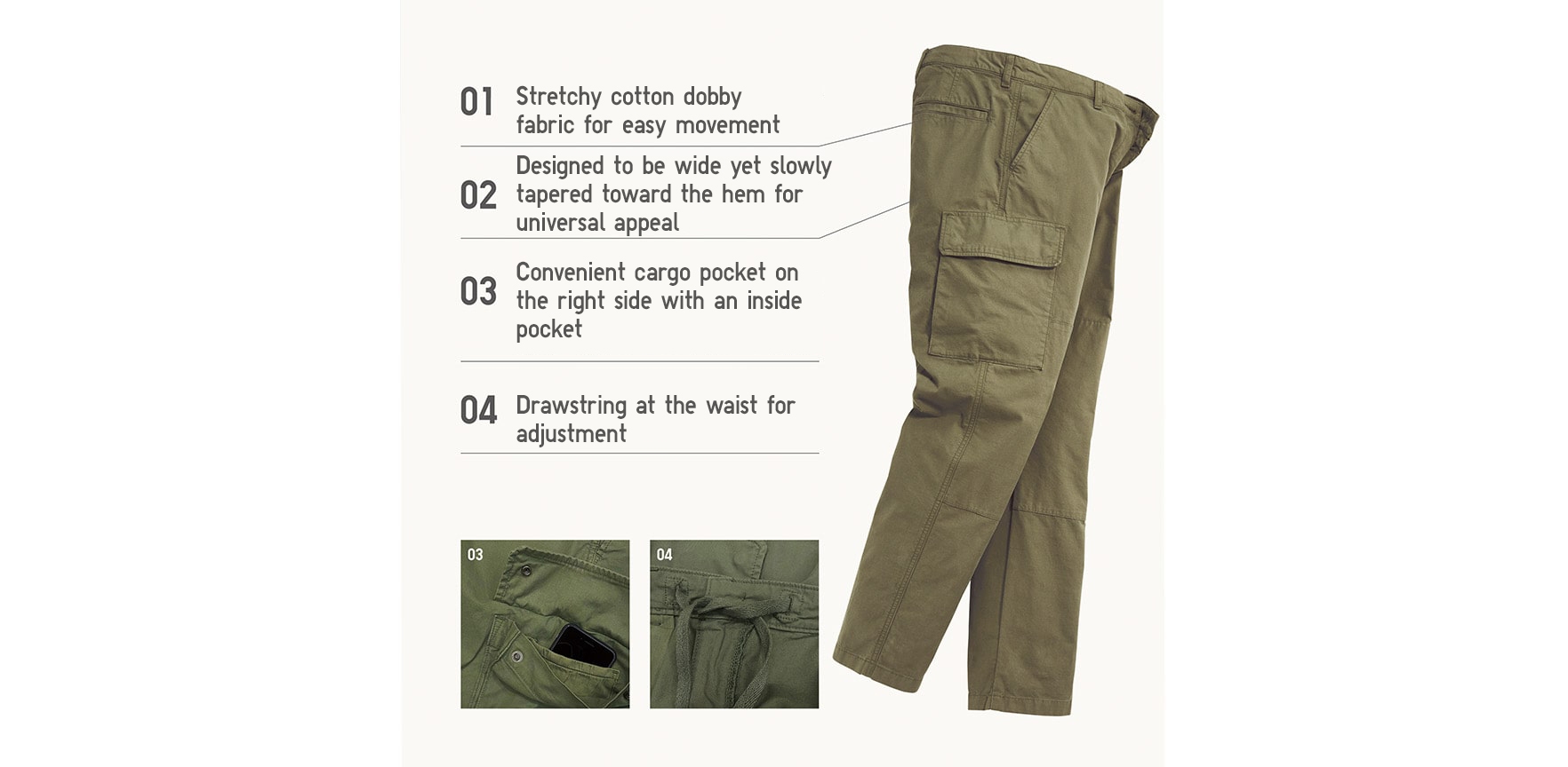 Ease in Cargo MEN UNIQLO OFFICIAL ONLINE FLAGSHIP STORE